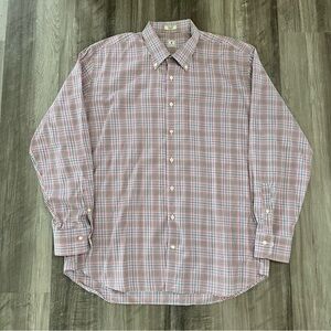 Peter Millar Red and Blue Checkered Button Down Shirt